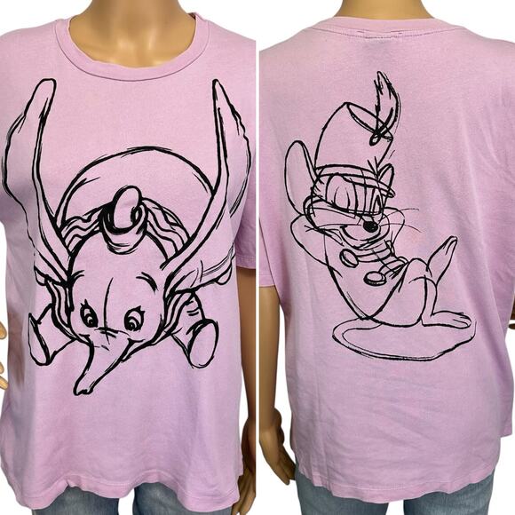 Zara Disney RARE Dumbo Timothy Q. Mouse Cotton T-Shirt Purple Size S - Picture 12 of 15